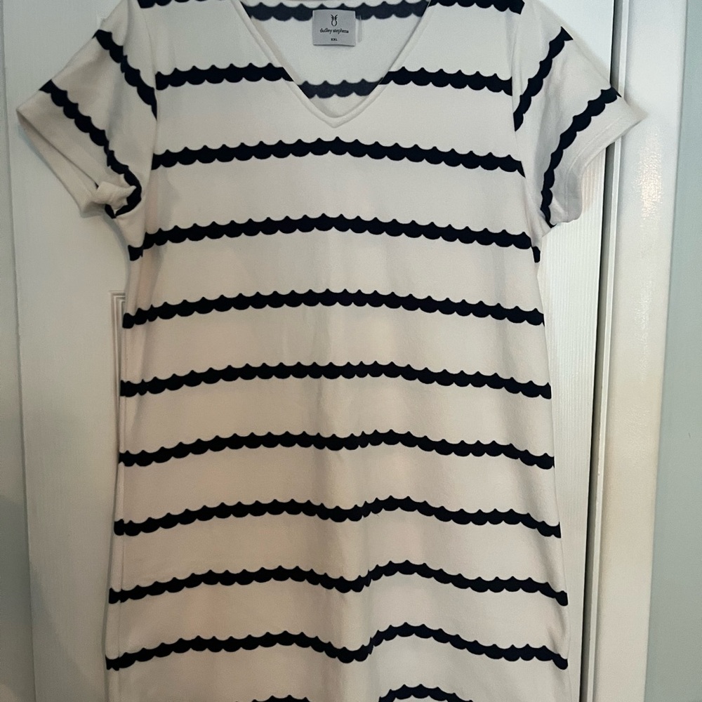 Dudley Stephens Navy and White Terry Dress